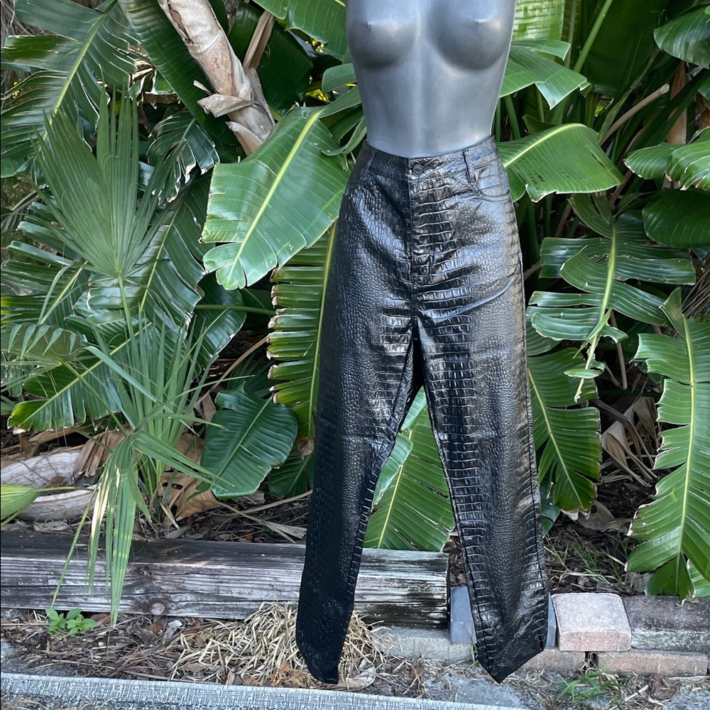 Misguided, snakeskin, faux leather pants